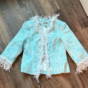 Isabelle Blue Jacket with White Accents M fits small